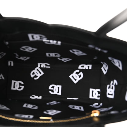 Dolce & Gabbana Calfskin Small DG Logo Shopper Tote Black 5 of 9