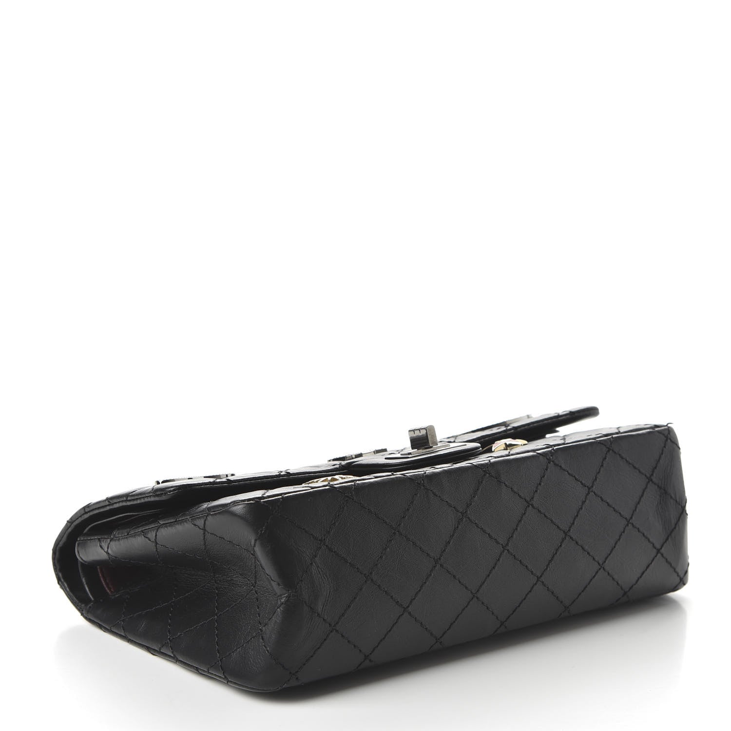 Chanel Aged Calfskin Space Charms 2.55 Reissue 225 Flap Black 4 of 11
