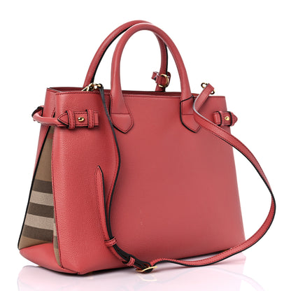 Burberry Derby Calfskin House Check Medium Banner Tote Cinnamon Red 2 of 13