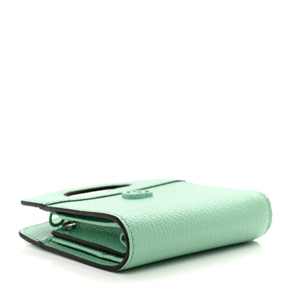 Gucci Dollar Calfskin Enamel Monochrome GG Marmont Top Handle Card Case Wallet Pepperlight Mint 4 of 9