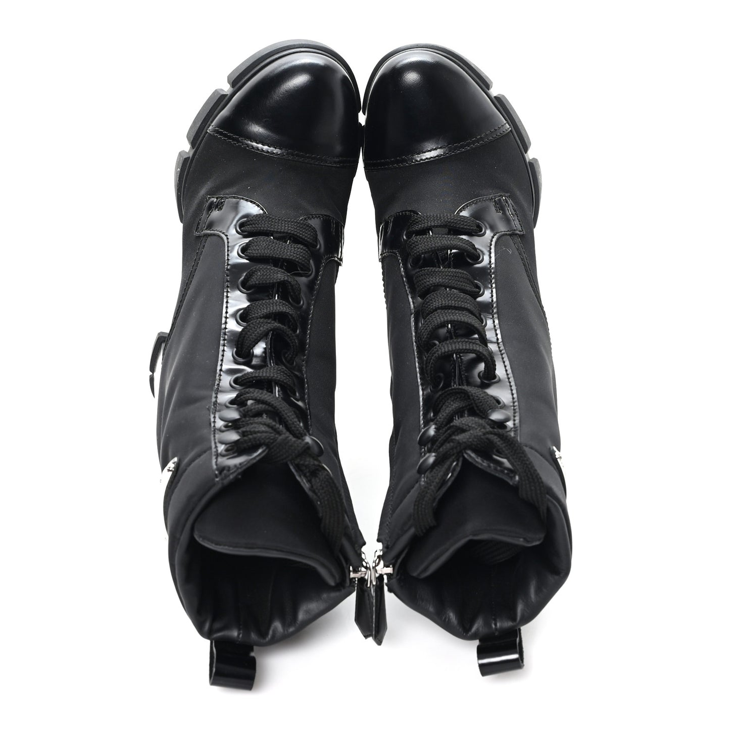 Spazzolato Re-Nylon Metal Triangle Logo 110mm Ankle Boots 37 Black