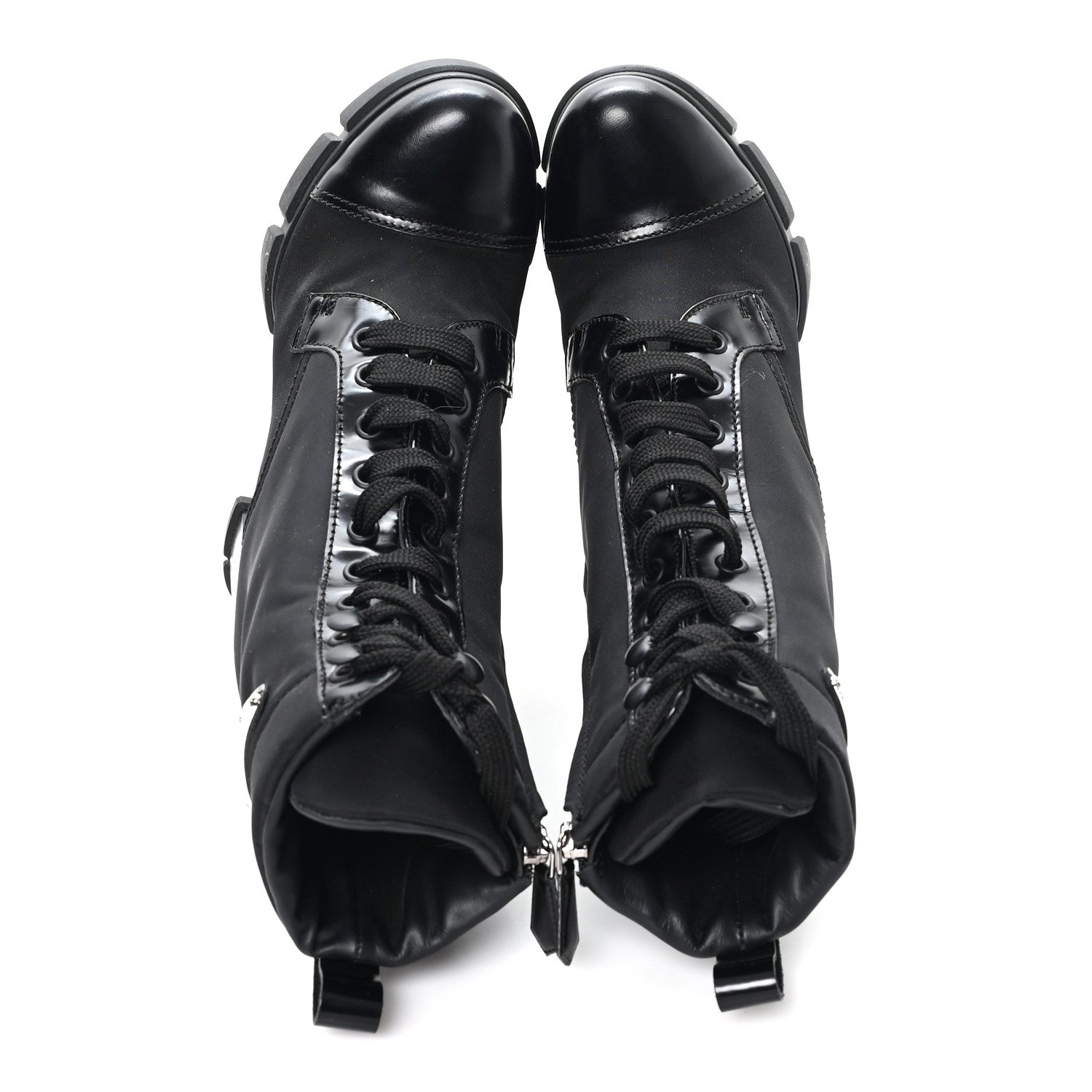 Prada Spazzolato Re-Nylon Metal Triangle Logo 110mm Ankle Boots 37 Black 2 of 9