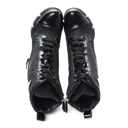 Prada Spazzolato Re-Nylon Metal Triangle Logo 110mm Ankle Boots 37 Black 2 of 9