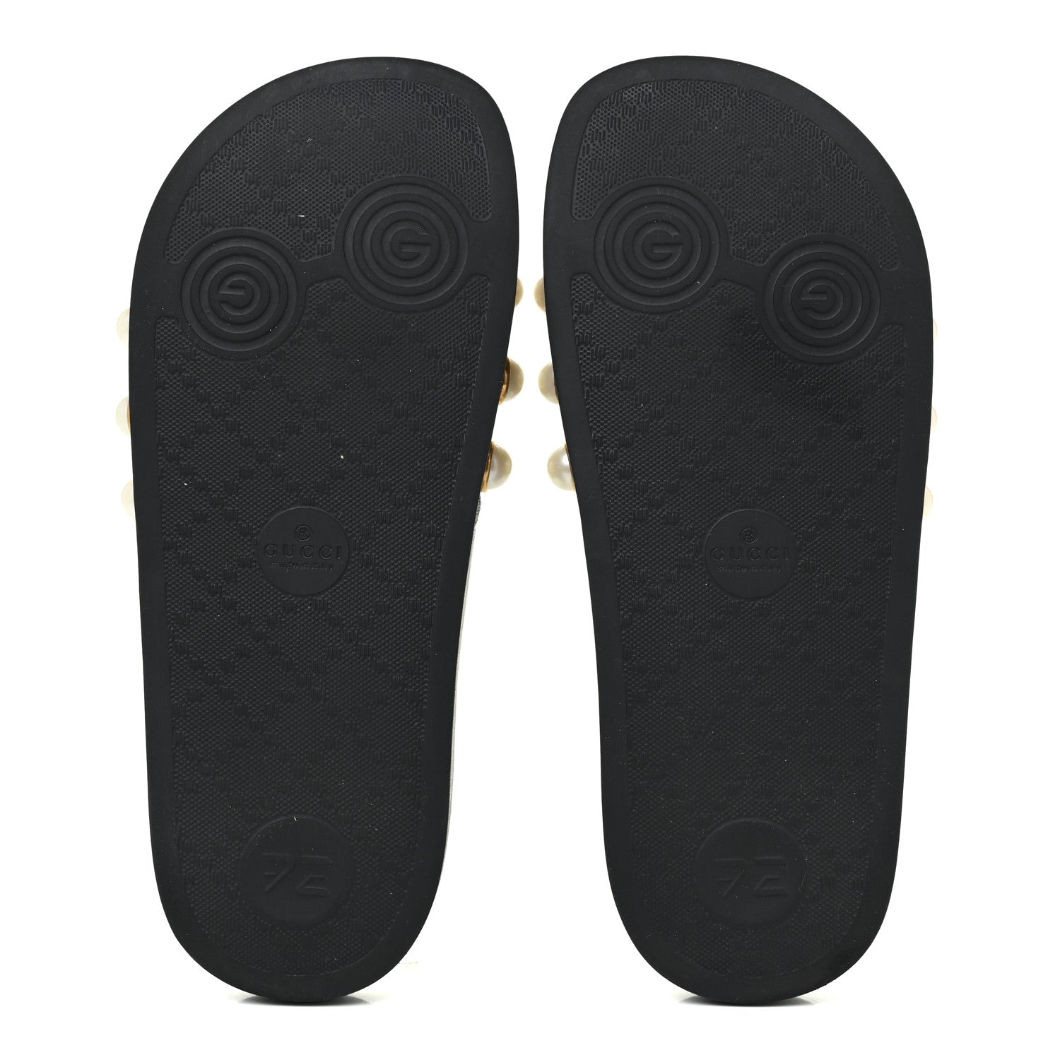 Gucci GG Supreme Monogram Slide Pearls Sandals 36 Beige 5 of 9