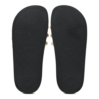 Gucci GG Supreme Monogram Slide Pearls Sandals 36 Beige 5 of 9