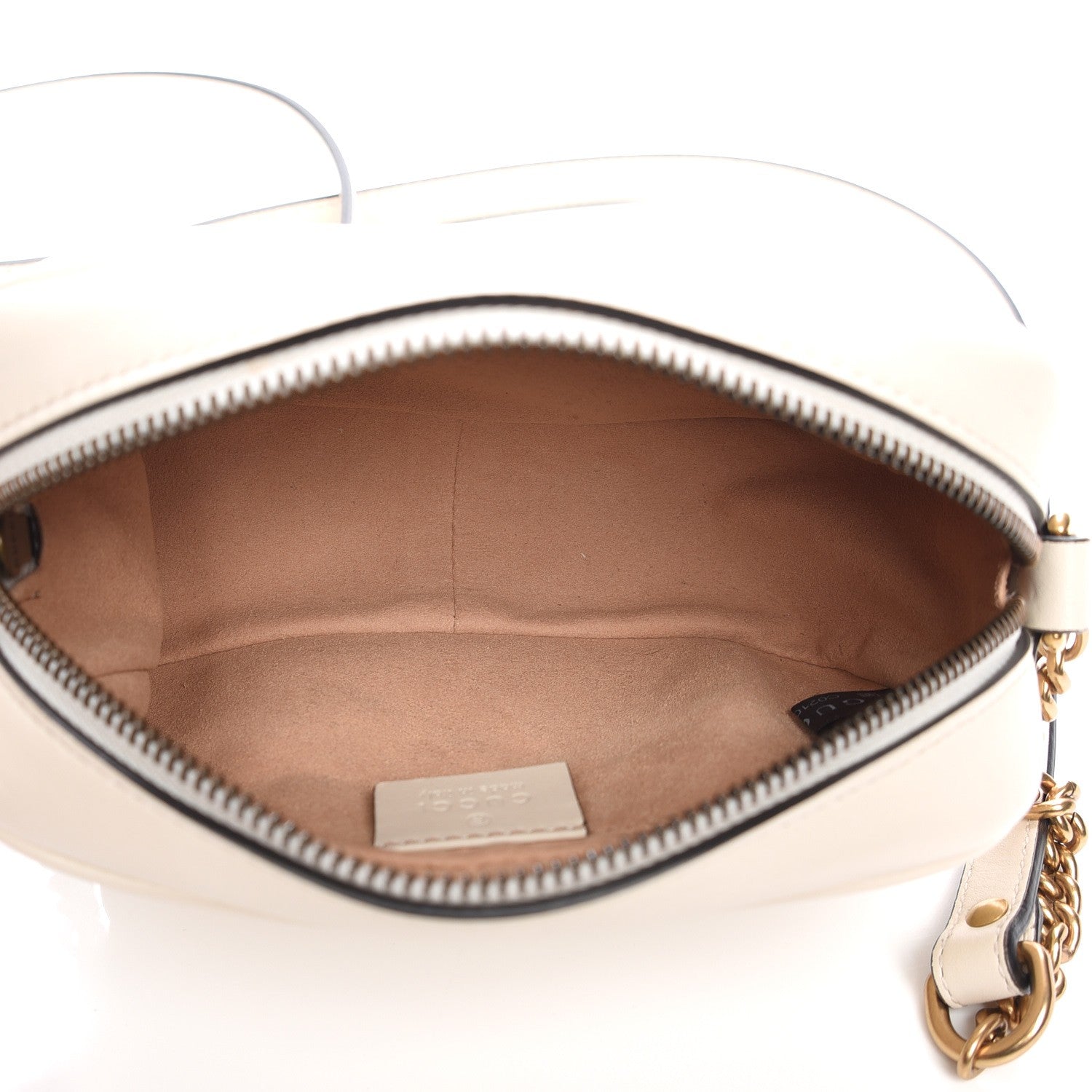 Gucci Calfskin Matelasse Mini GG Marmont Chain Shoulder Bag White 11 of 13