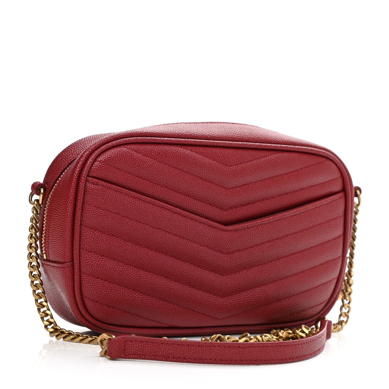 Saint Laurent Grain De Poudre Matelasse Monogram Mini Lou Camera Bag Opyum Red 4 of 10
