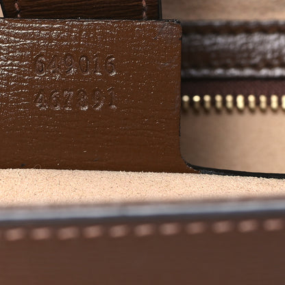 Gucci GG Supreme Monogram Azalea Calfskin Web Medium Jackie 1961 Tote Beige Ebony Brown Sugar 7 of 12