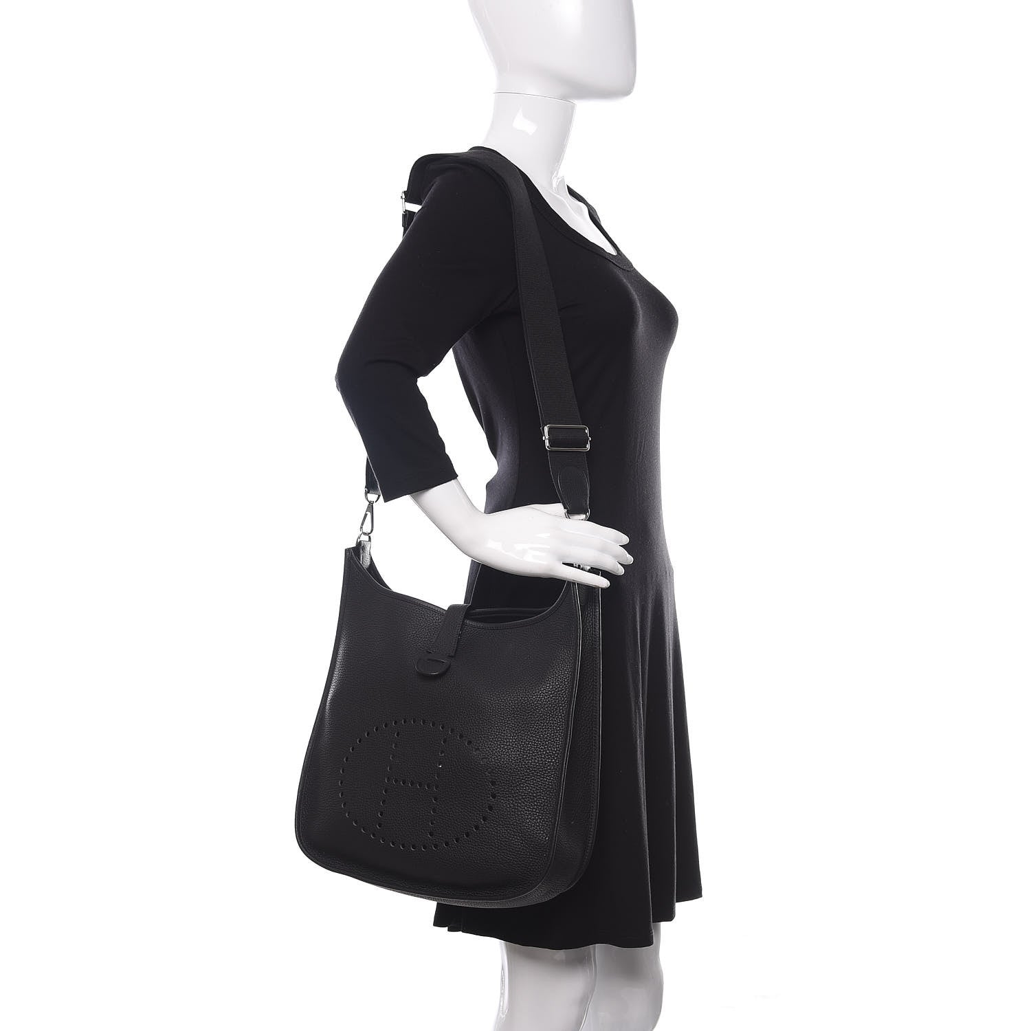 Hermes Taurillon Clemence Evelyne III GM Black 2 of 10