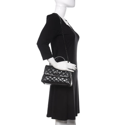 Chanel Aged Calfskin Quilted Mini Coco Handle Flap So Black 2 of 11