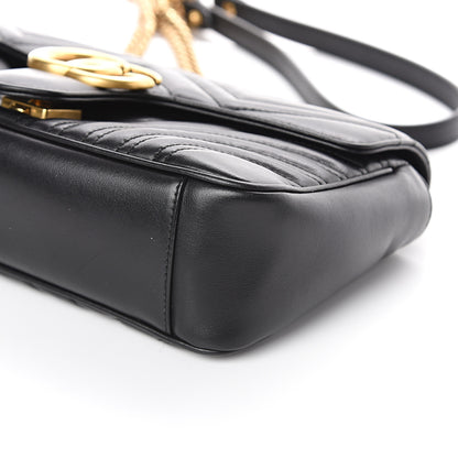 Gucci Calfskin Matelasse Small GG Marmont Shoulder Bag Black 8 of 8