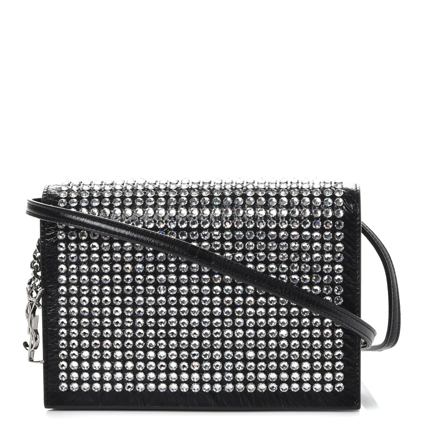 Textured Patent Crystal Toy Kate Crossbody Black