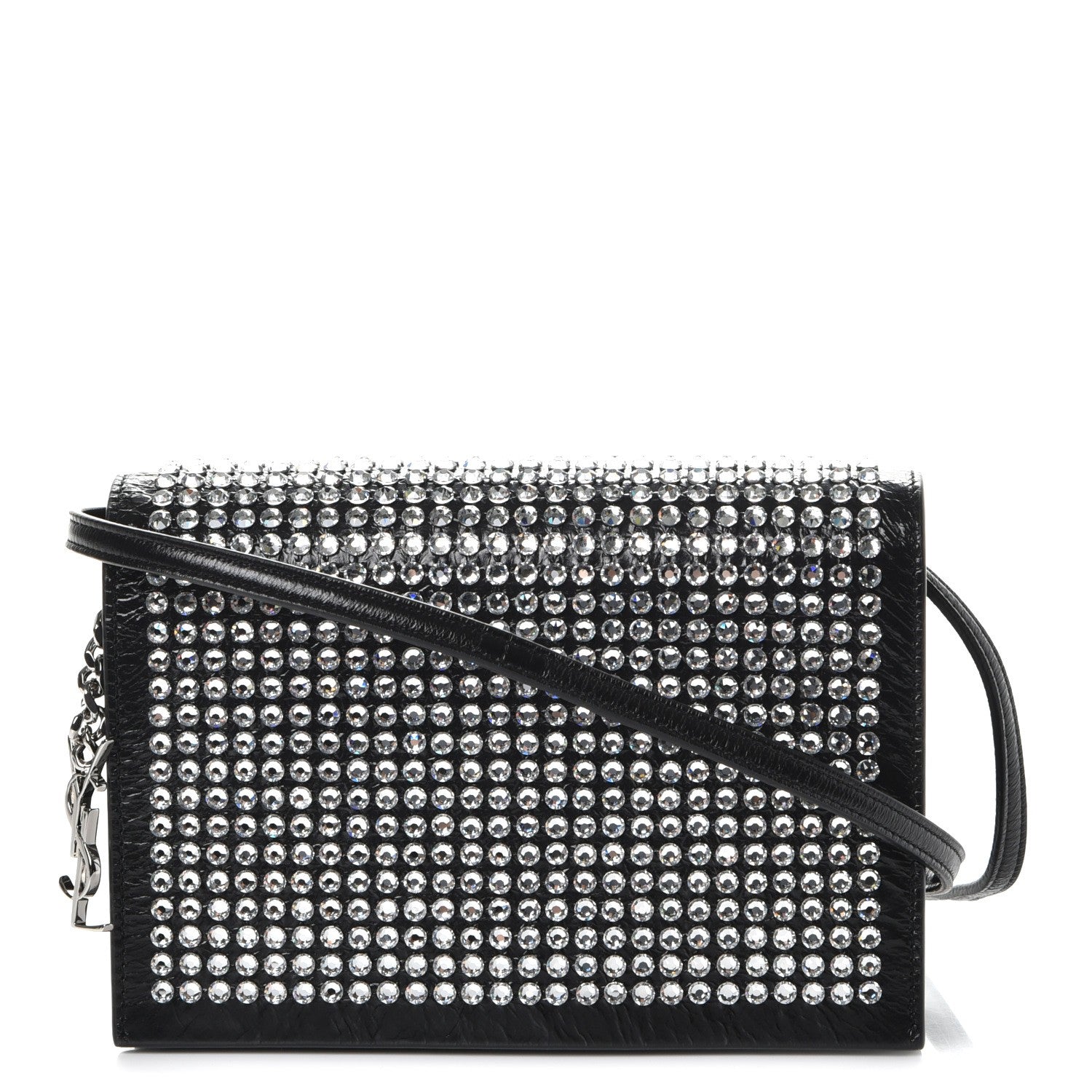 Saint Laurent Textured Patent Crystal Toy Kate Crossbody Black 1 of 7