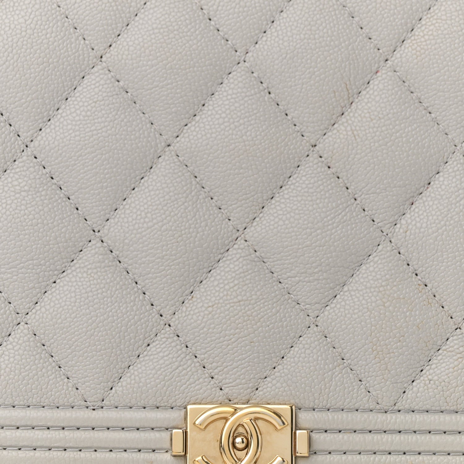 Chanel Caviar Quilted Boy Wallet On Chain WOC Grey 9 of 19
