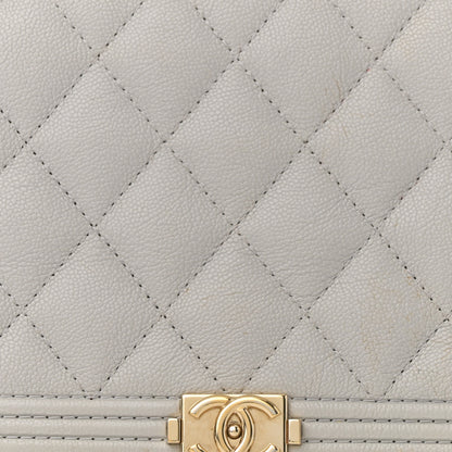 Chanel Caviar Quilted Boy Wallet On Chain WOC Grey 9 of 19
