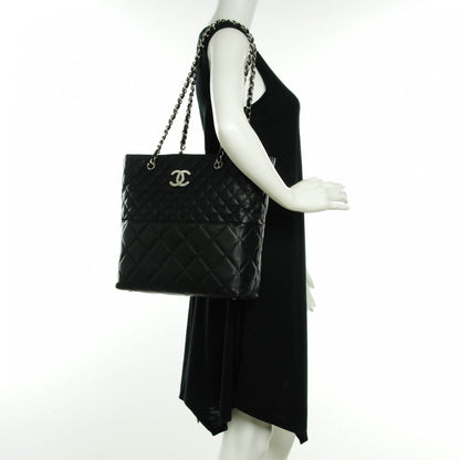 Chanel Calfskin Quilted In the Business North South Tote Black 2 of 7