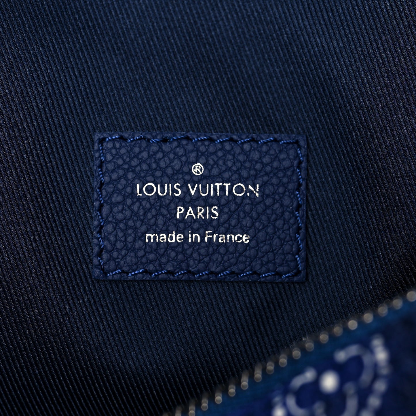 Cowhide Monogram Bandana Keepall Bandouliere 50 Blue
