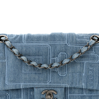 Chanel Denim Embroidered Medium Perfume Bottle Flap Light Blue 8 of 11