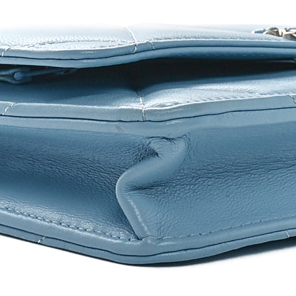 Chanel Lambskin Quilted Chanel 19 Wallet On Chain WOC Light Blue 10 of 11