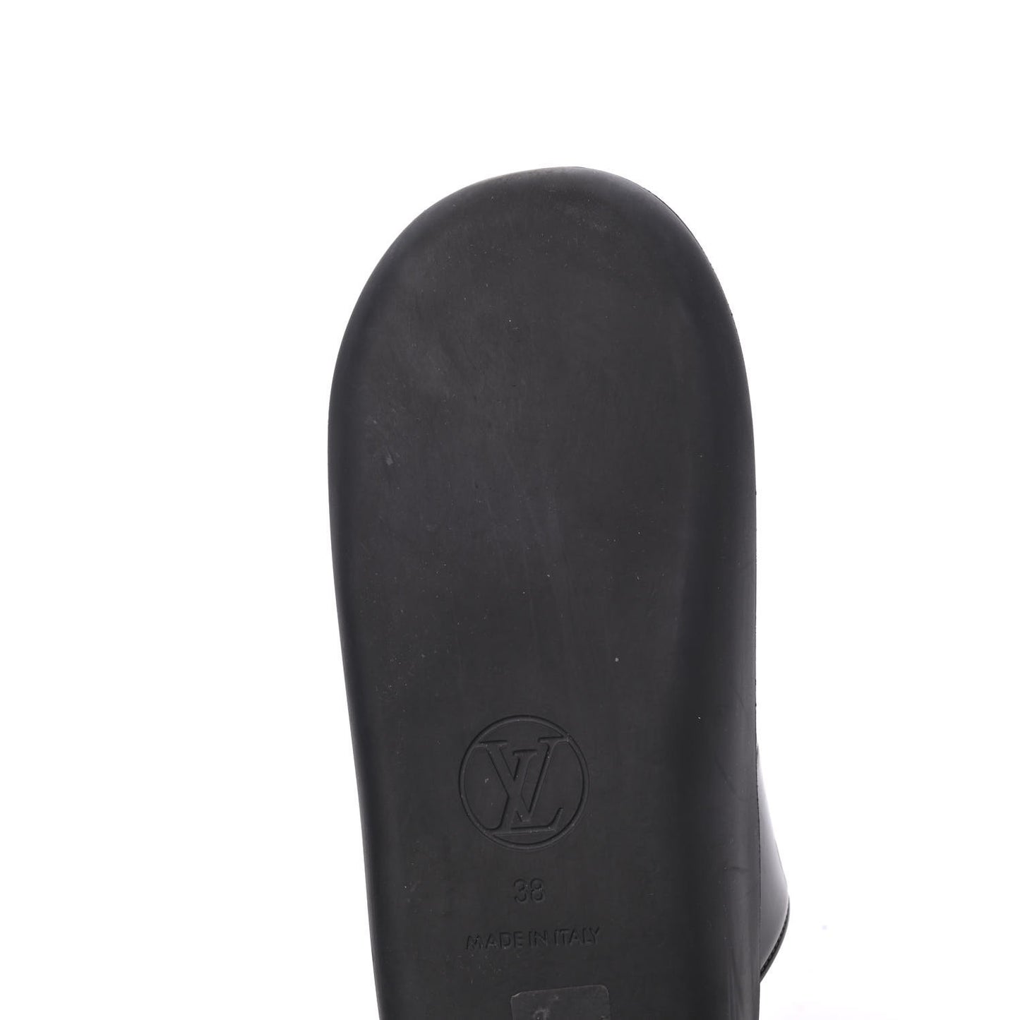 Monogram Sunbath Flat Mule Sandals 38 Black