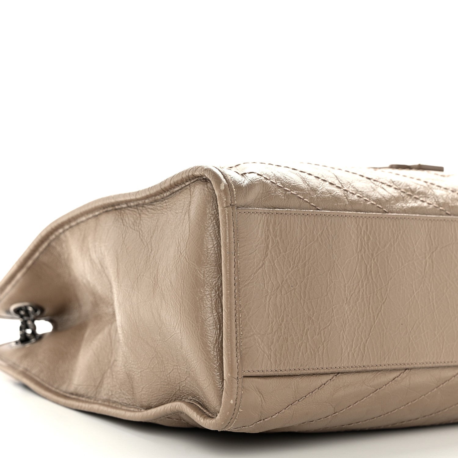 Saint Laurent Crinkled Calfskin Matelasse Monogram Large Niki Shopper Tote Dusty Grey 9 of 13