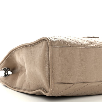 Saint Laurent Crinkled Calfskin Matelasse Monogram Large Niki Shopper Tote Dusty Grey 9 of 13