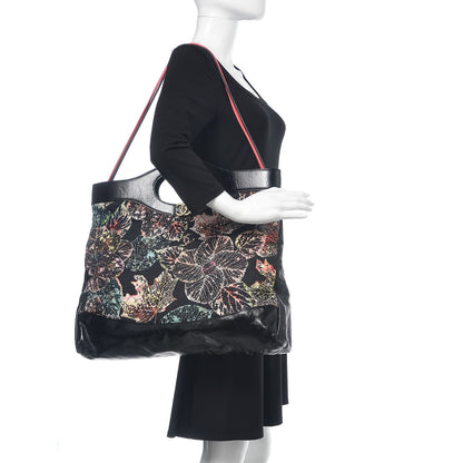 Chanel Patent Calfskin Canvas Printed Large 31 Shopping Bag Black 2 of 9