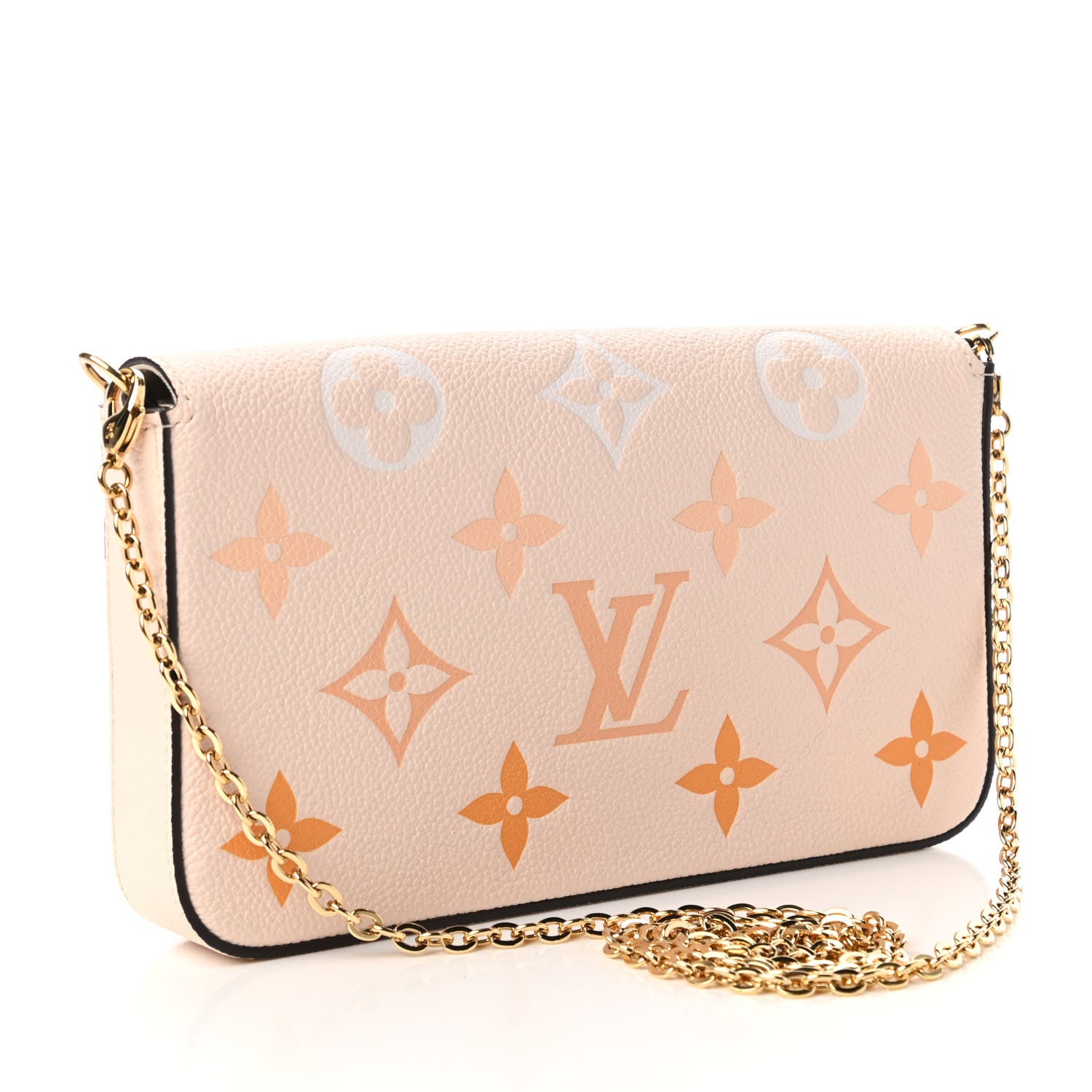 Louis Vuitton Empreinte Monogram Giant By The Pool Felicie Pochette Chain Wallet Cream Saffron 3 of 11