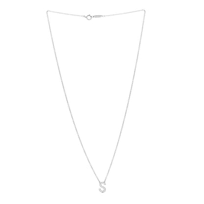 Tiffany Platinum Diamond Letter S Pendant Necklace 3 of 6