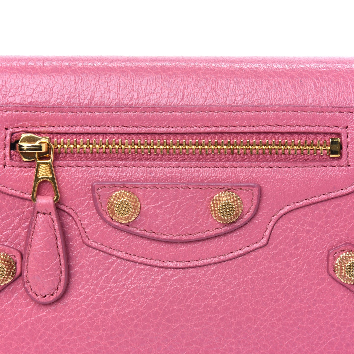 Agneau Giant 12 Gold Hardware Money Wallet Rose Hortensia