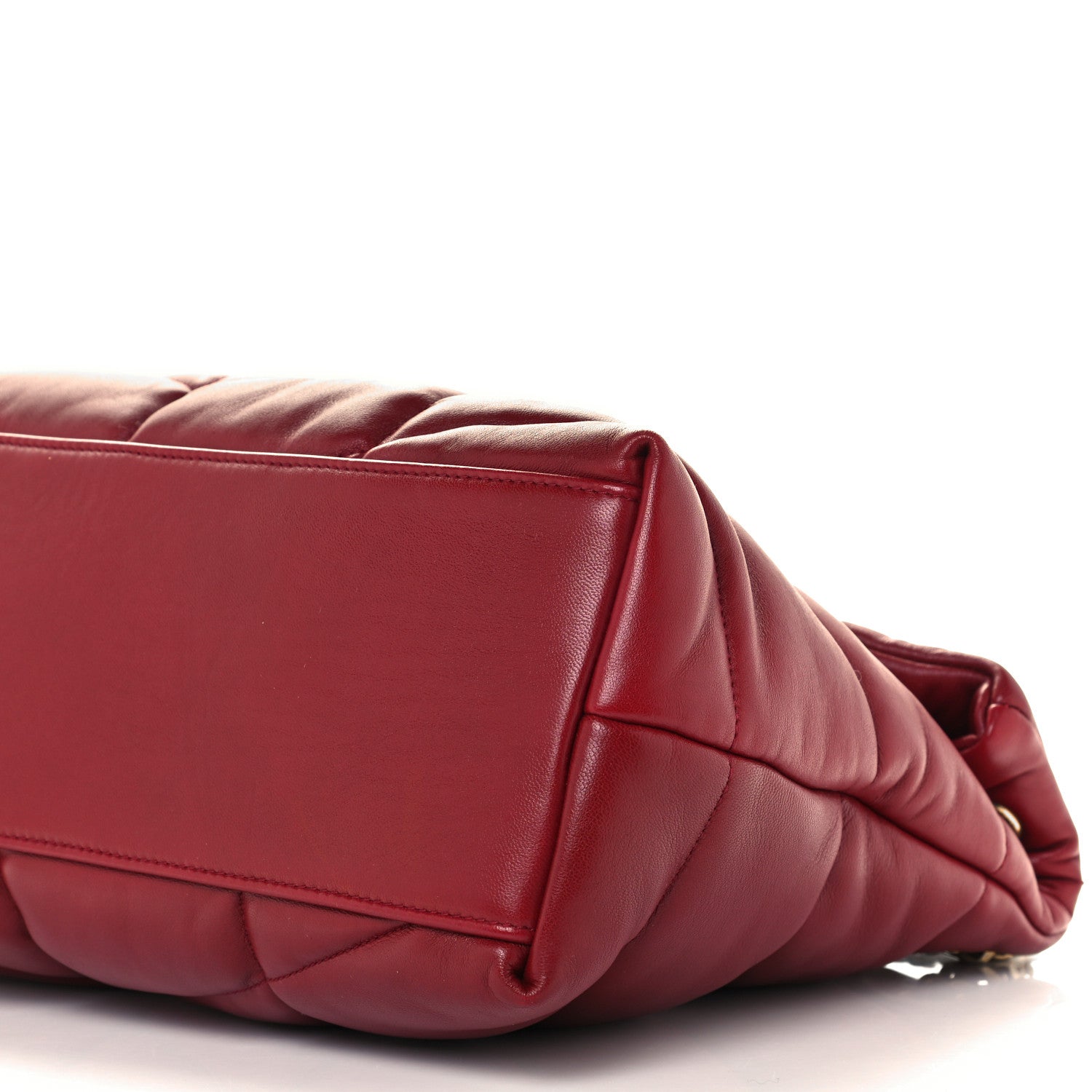 Saint Laurent Lambskin Quilted Medium Loulou Puffer Monogram Chain Satchel Opyum Red 11 of 12
