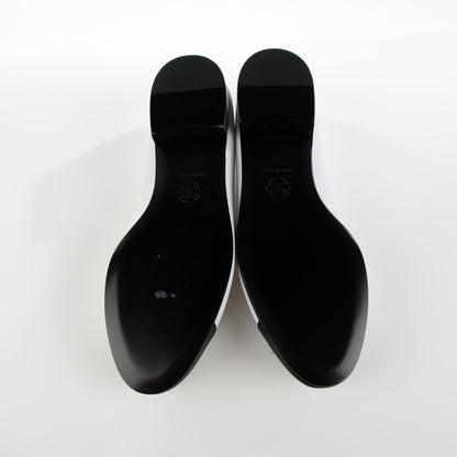 Chanel Lambskin CC Cap Toe Ballerina Flats 35 White Black 6 of 9