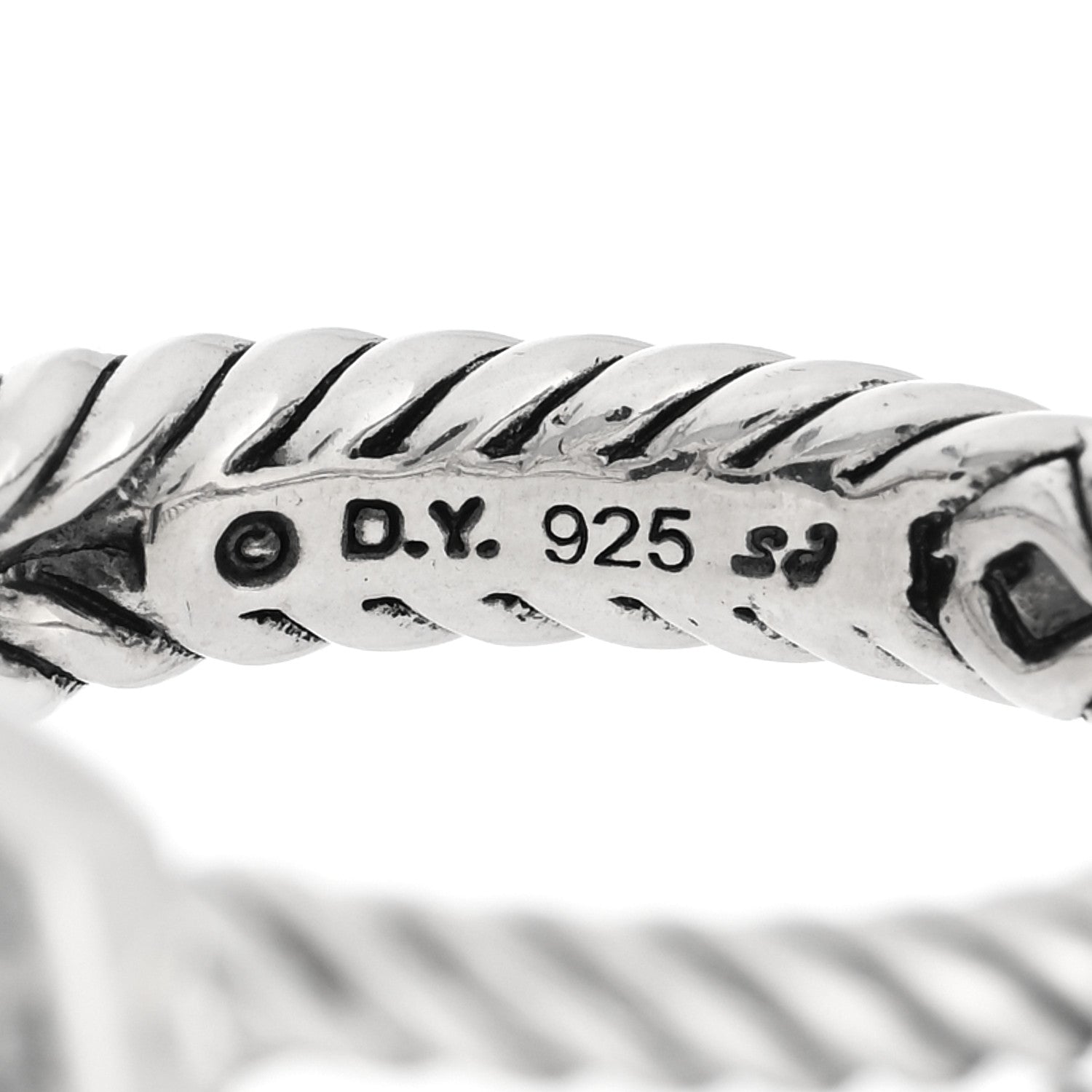 David Yurman Sterling Silver Diamond Black Onyx 7mm Petite Albion Ring 54 7 4 of 4