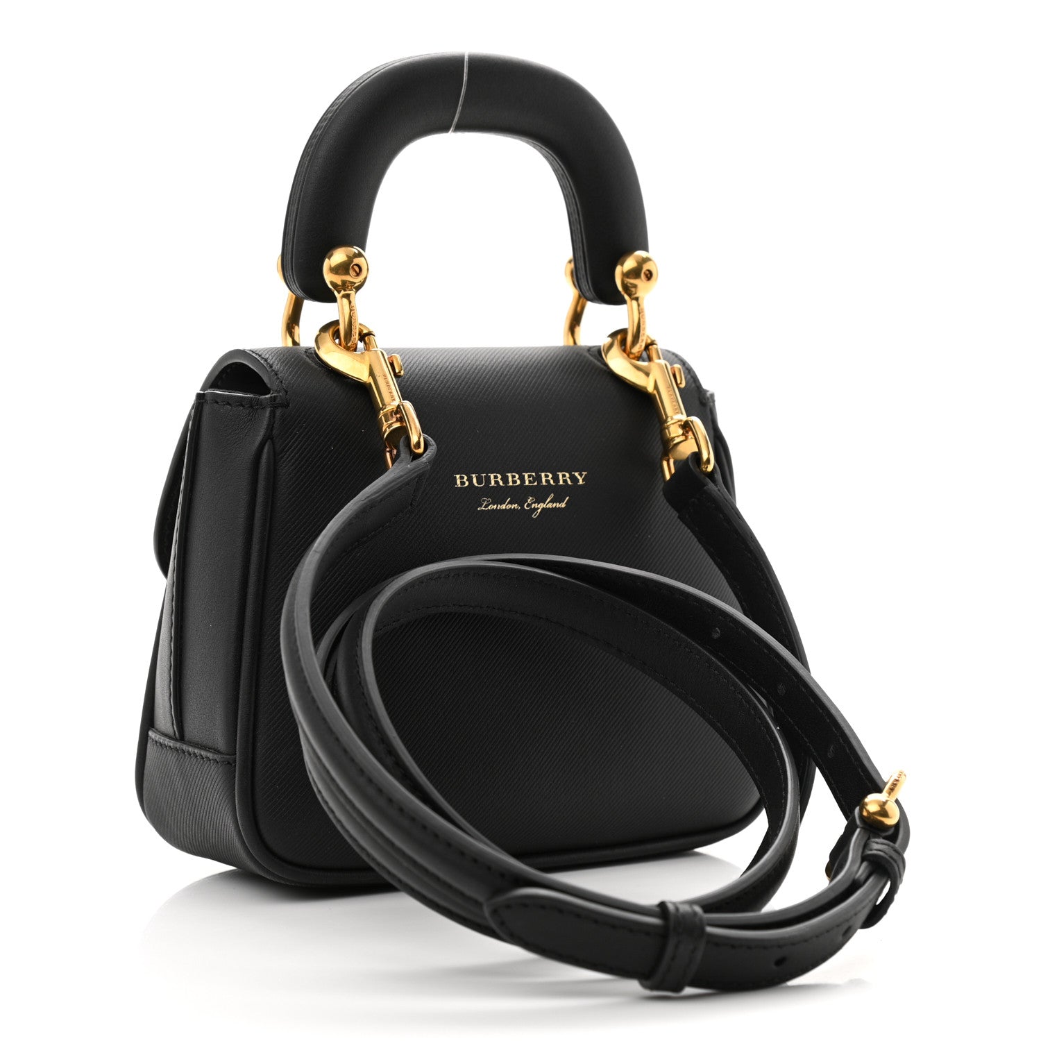 Burberry Trench Calfskin Mini DK88 Top Handle Bag Black 2 of 11