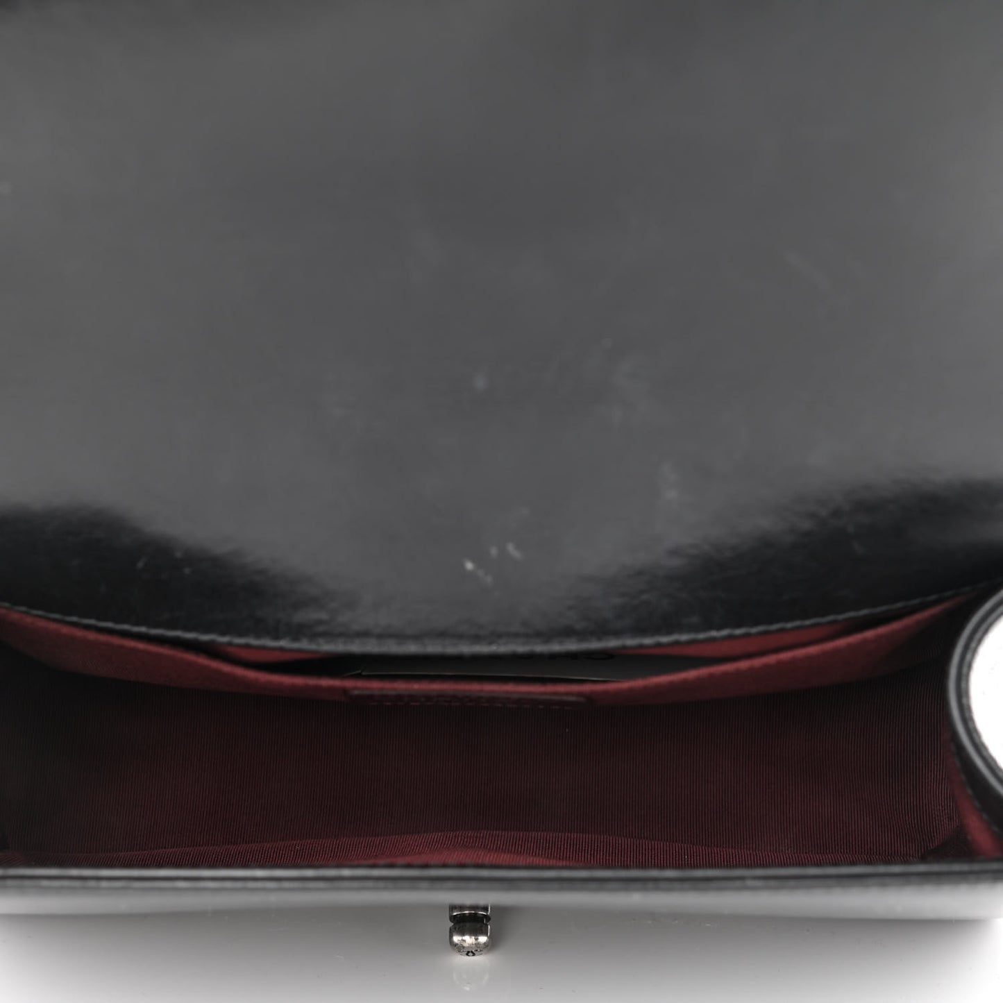 Glazed Calfskin Quilted Medium Boy Chained Flap Black