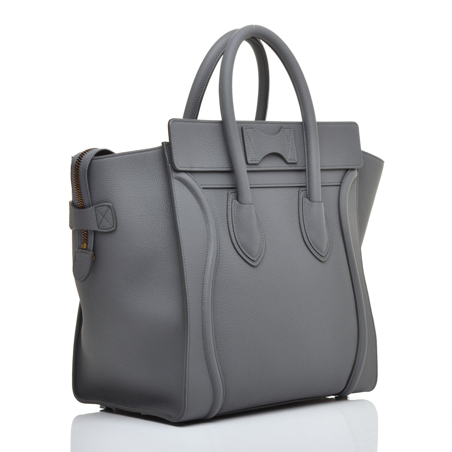 Drummed Calfskin Mini Luggage Kohl