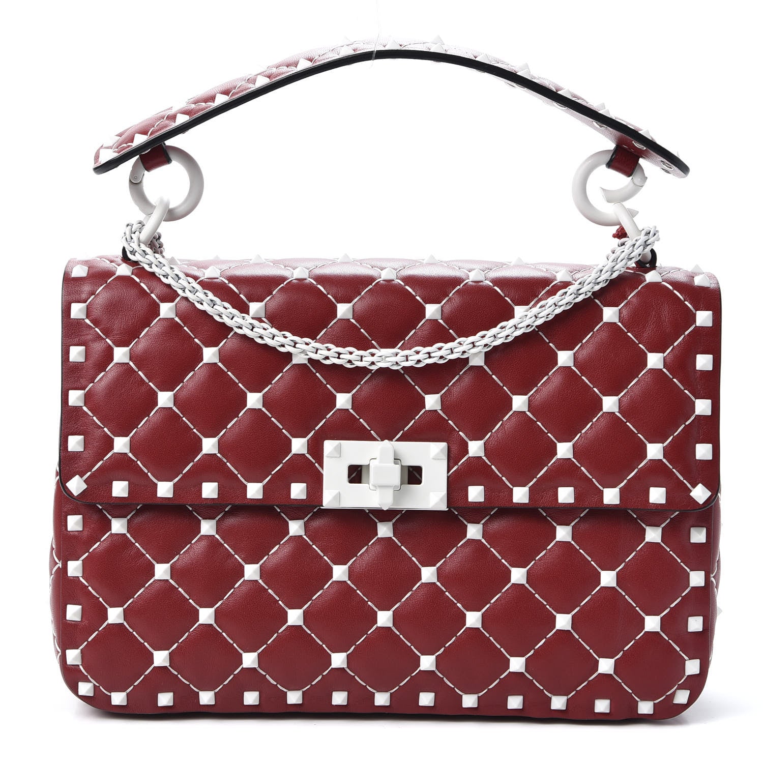 Valentino Garavani Lambskin Medium Free Rockstud Spike Shoulder Bag Rosso Valentino 1 of 8