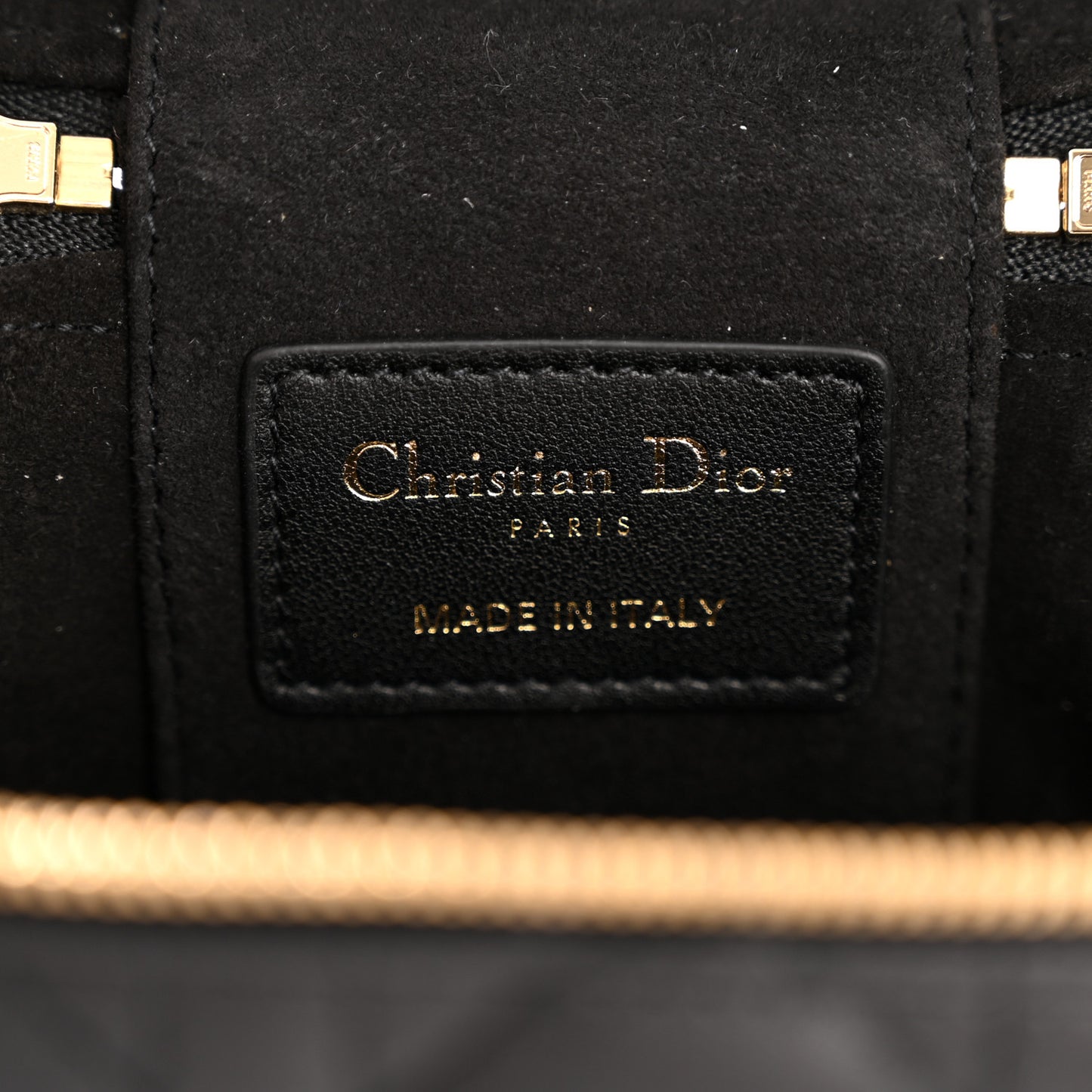 Lambskin Cannage Micro Lady Dior Vanity Case Black