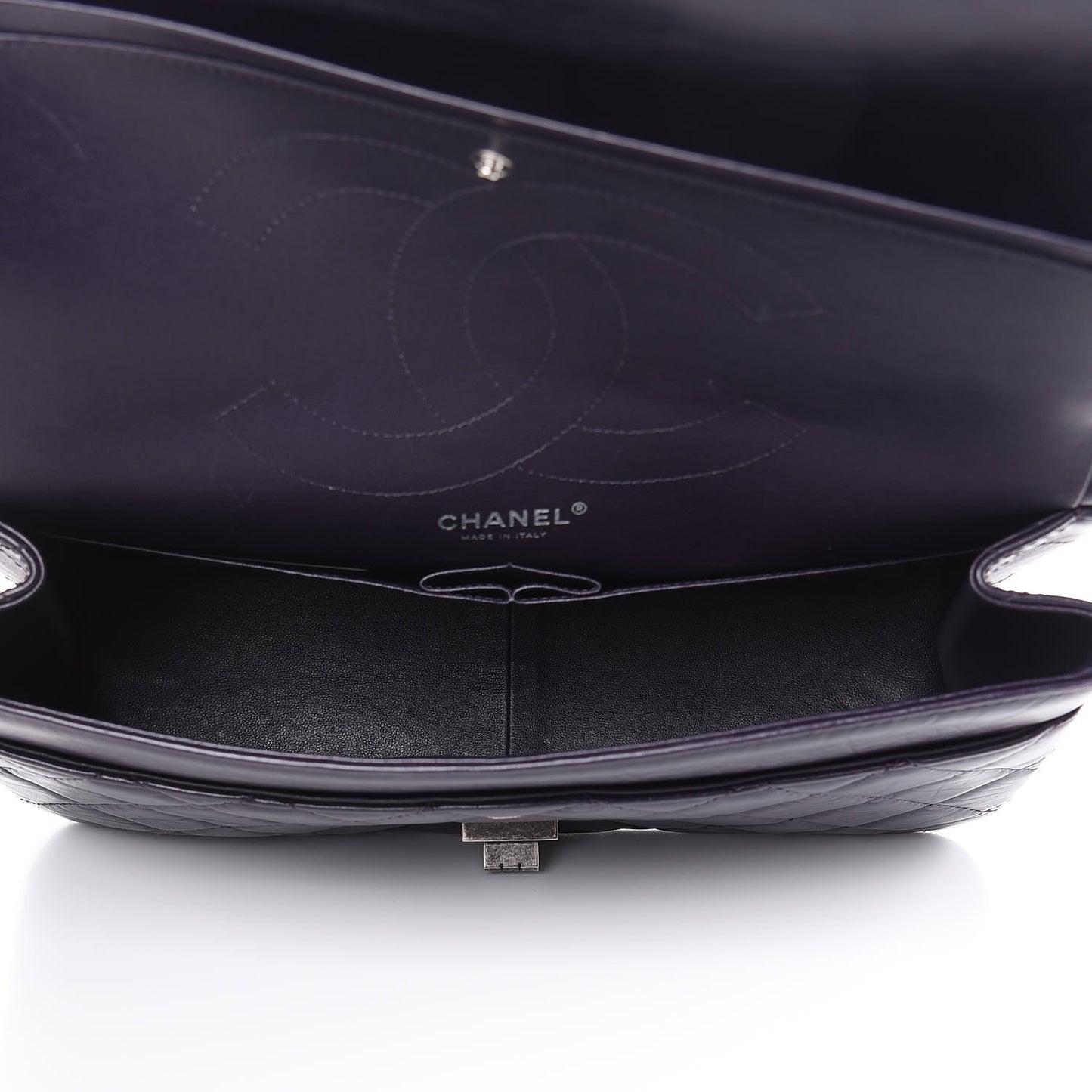 Aged Calfskin Quilted 2.55 Reissue 227 Flap Dark Purple