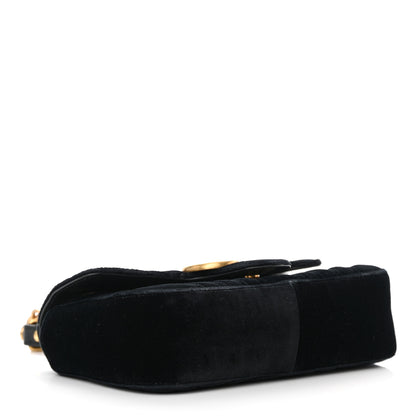 Gucci Velvet Matelasse Mini GG Marmont Shoulder Bag Black 4 of 15