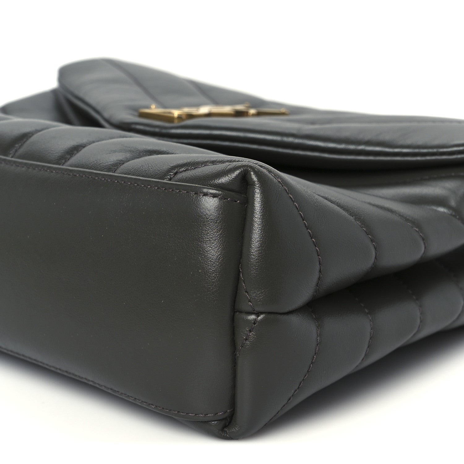 Saint Laurent Calfskin Y Quilted Monogram Small Loulou Chain Satchel Pebble 10 of 10