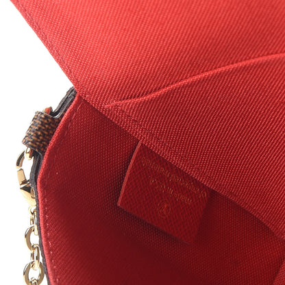 Louis Vuitton Damier Ebene Pochette Felicie Chain Wallet 7 of 8