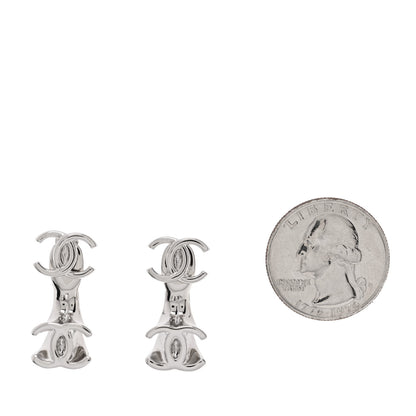 Chanel Metal Double CC Earrings Silver 2 of 5