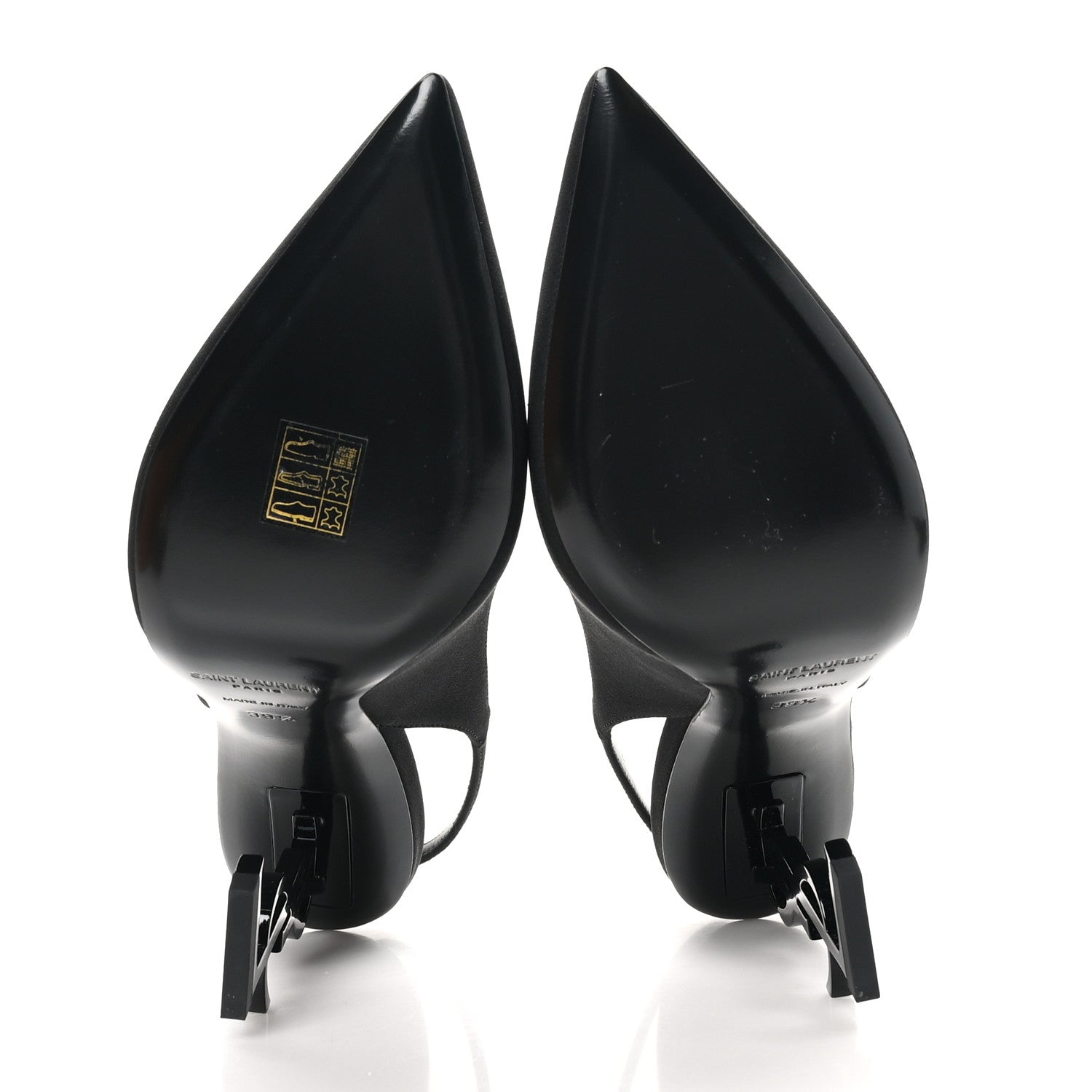 Saint Laurent Crepe Satin Crystal Opyum 110 Slingback Pump 39.5 Black 6 of 9
