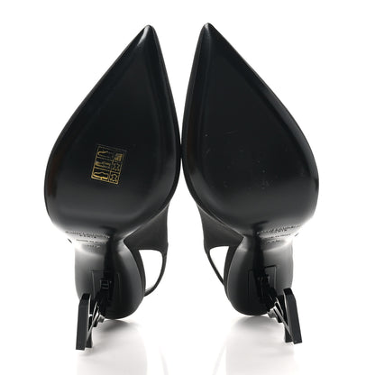 Saint Laurent Crepe Satin Crystal Opyum 110 Slingback Pump 39.5 Black 6 of 9