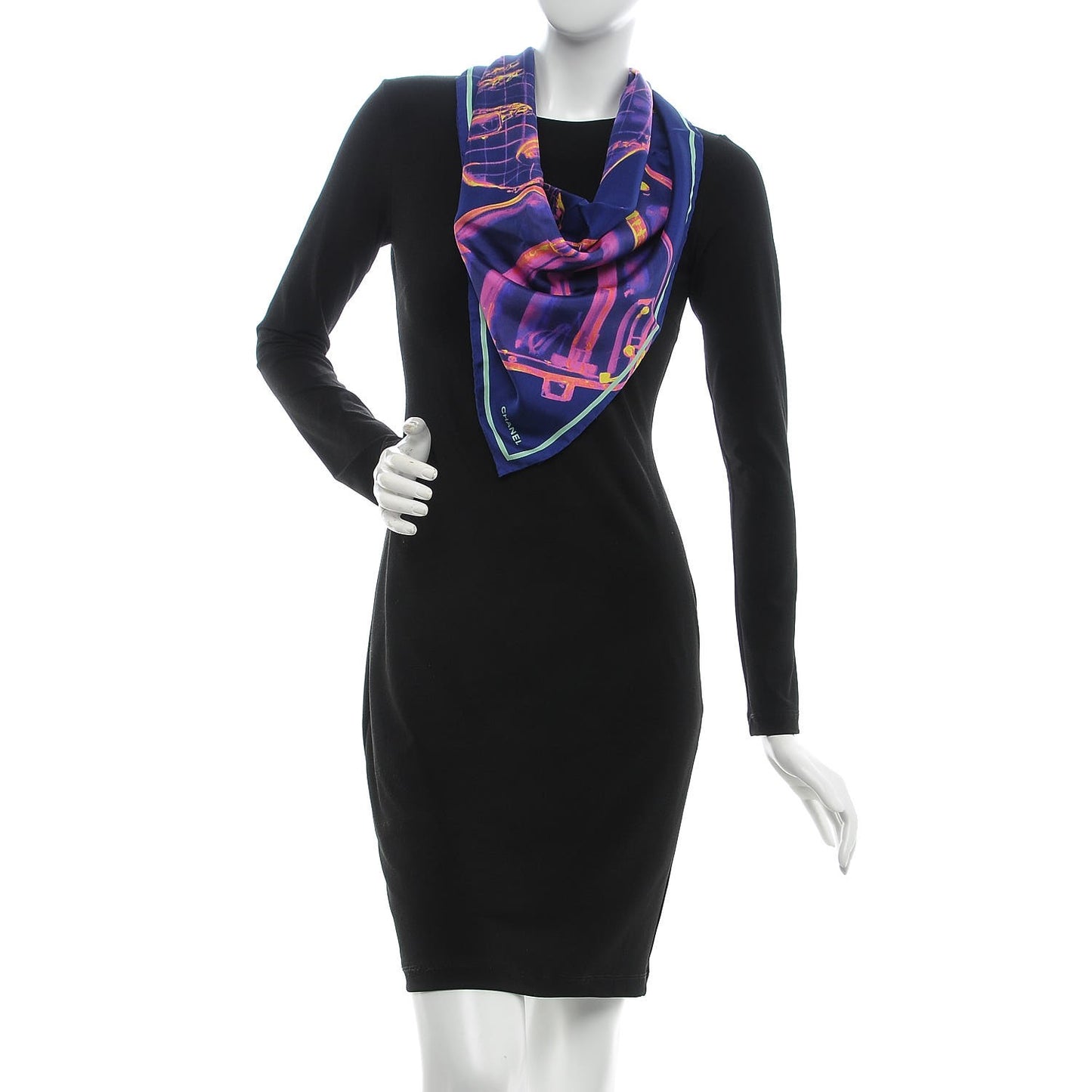 Silk X Ray Scarf Navy Blue