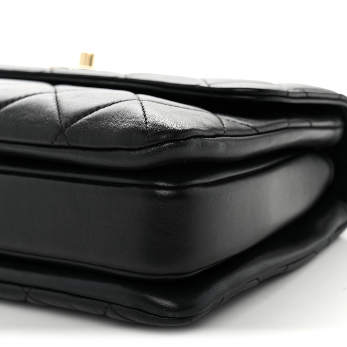 Lambskin Quilted Small Trendy CC Dual Handle Flap Bag Black