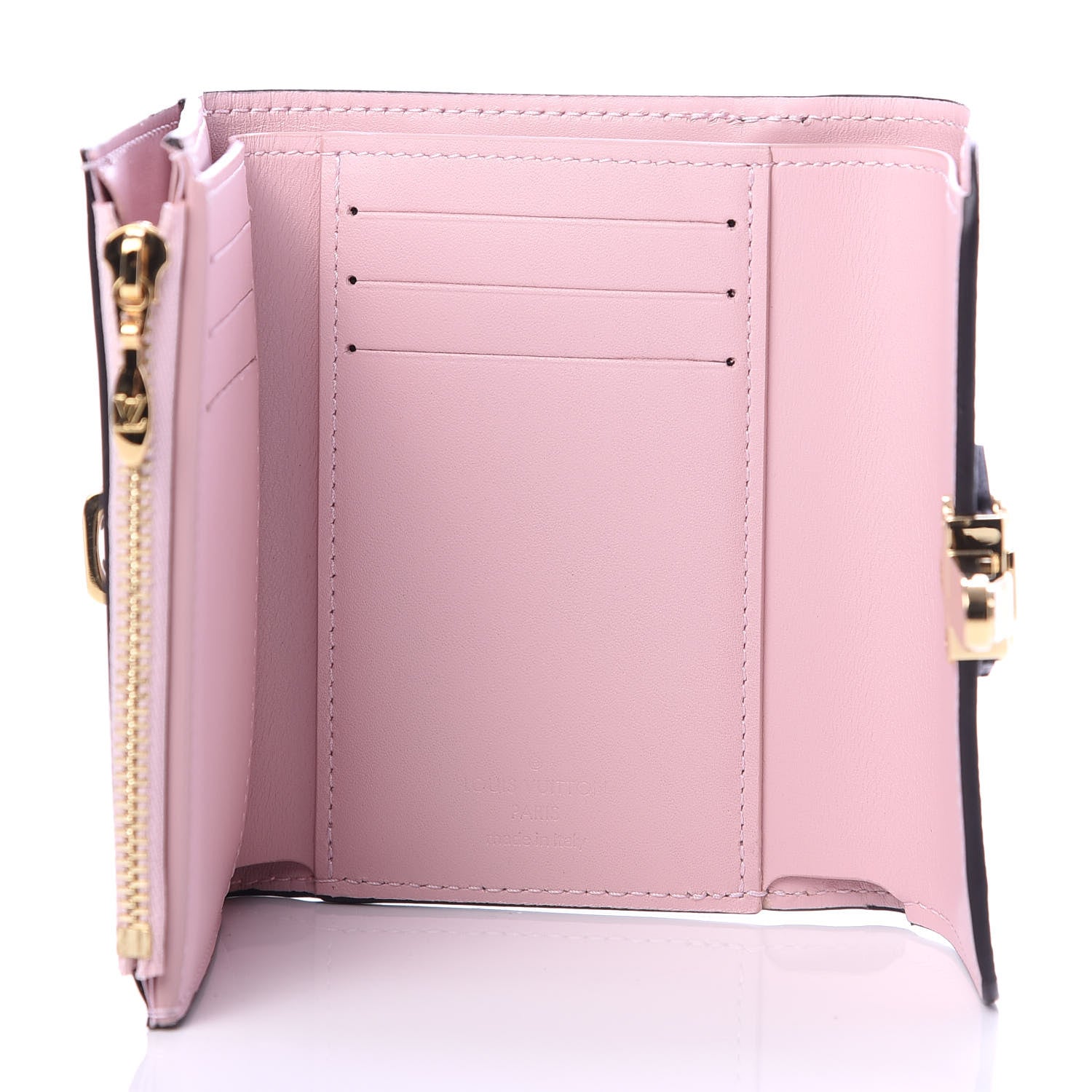 Louis Vuitton Patent Calfskin Monogram Cherrywood Compact Wallet Rose Ballerine 5 of 7