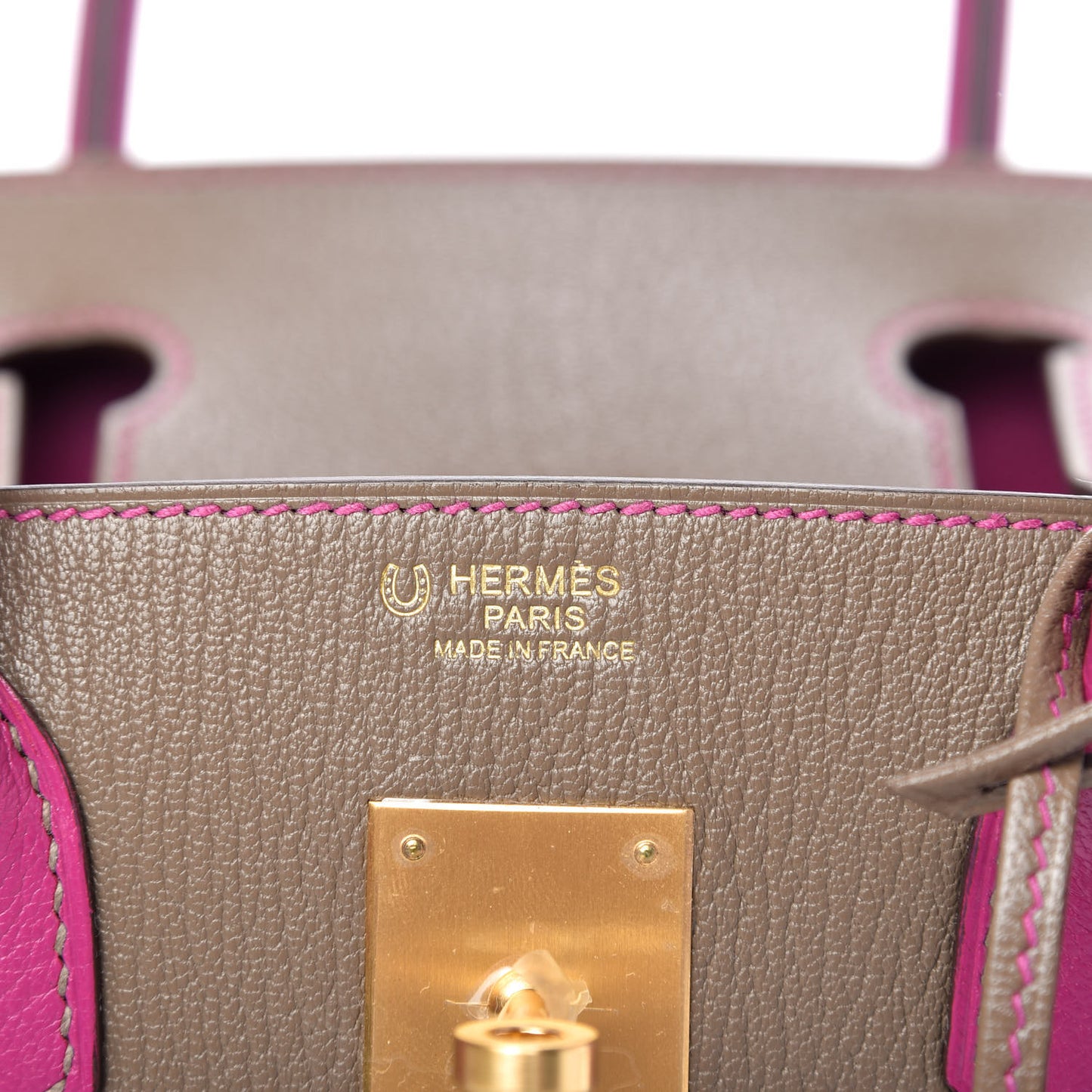 Chevre Mysore Horseshoe Birkin 30 Etoupe Rose Pourpre
