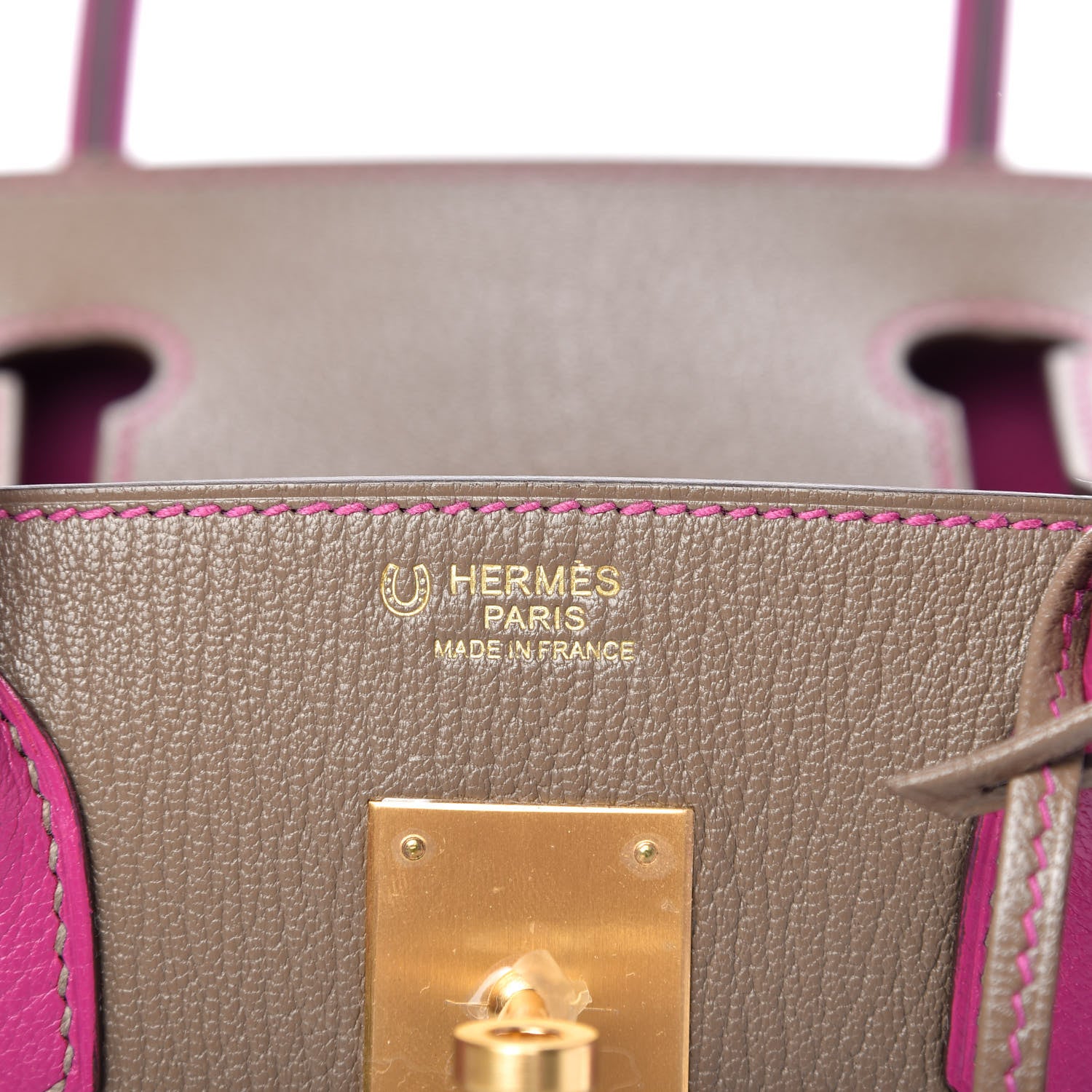 Hermes Chevre Mysore Horseshoe Birkin 30 Etoupe Rose Pourpre 8 of 11